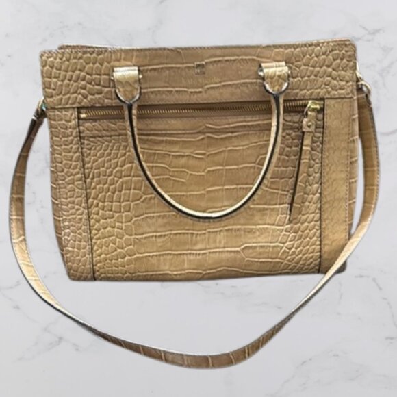 Cream Kate Spade Romy Perri Lane Croco Rosy Beige Bag - Picture 1 of 15